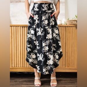 Sozy floral midi skirt